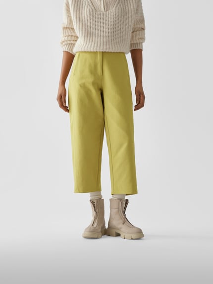 Stine Goya Spodnie z wysokim stanem o kroju relaxed fit Khaki 4