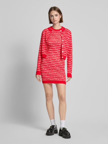 Tommy Jeans T-Shirt-Kleid mit Rundhalsausschnitt Modell 'SCRIPT' Rot 1