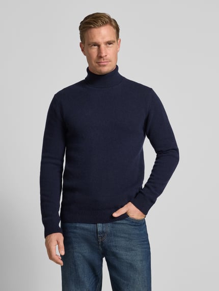 Casual Friday Strickpullover mit Rollkragen Dunkelblau 4