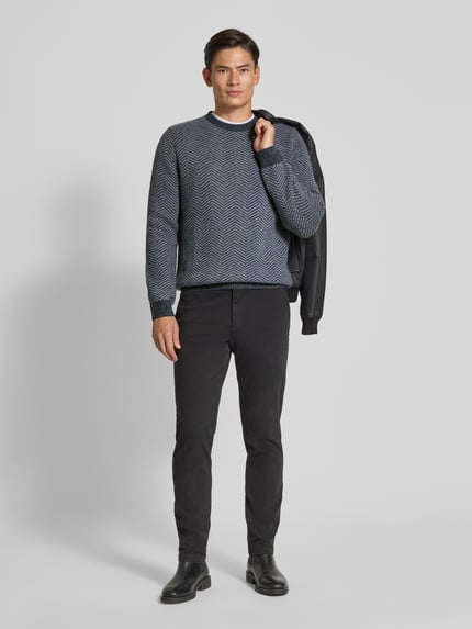 Profuomo Wollpullover mit Rundhalsausschnitt Marine 1