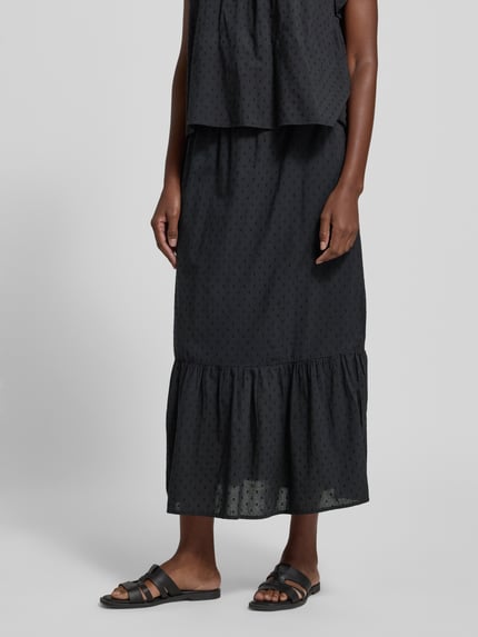 VERO MODA Rozkloszowana spódnica maxi z czystej bawełny model 'TRINE' Czarny 4