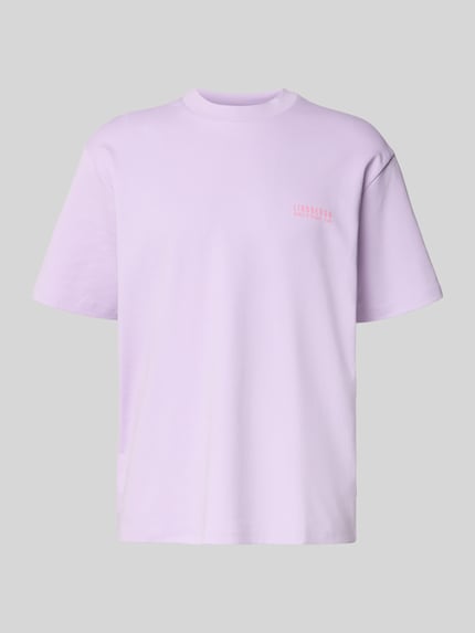Lindbergh Oversized T-Shirt mit Label-Print Lavender 2