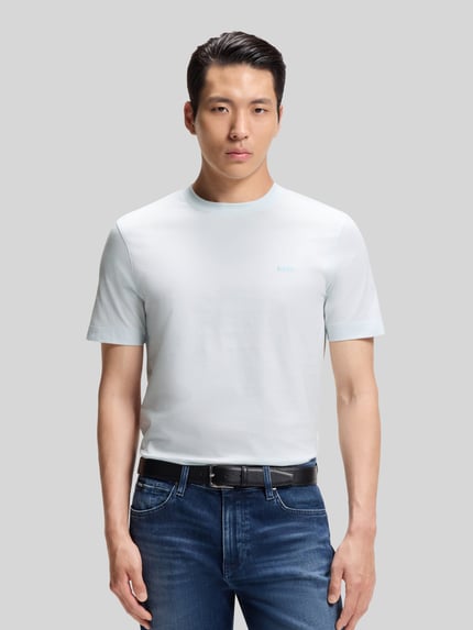 BOSS Regular Fit T-Shirt aus reiner Baumwolle Modell 'THOMPSON' Hellblau 4