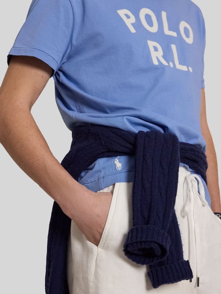 Polo Ralph Lauren Loose Fit T-Shirt aus reiner Baumwolle Hellblau 3
