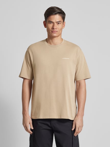 Lindbergh Oversized T-Shirt mit Label-Print Sand 4
