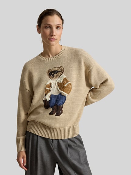 Polo Ralph Lauren Pullover mit Bären-Intarsie Hellbraun 4