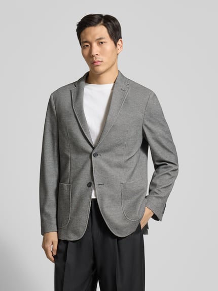 Pierre Cardin slim fit 2-knoopscolbert met structuurpatroon Antraciet - 4