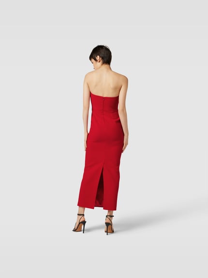 New Arrivals by Ilkyaz Ozel off-shoulderjurk met strikdetail Rood - 5