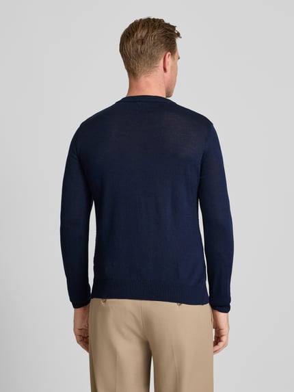 Manuel Ritz Strickpullover aus Woll-Mix Marine 5