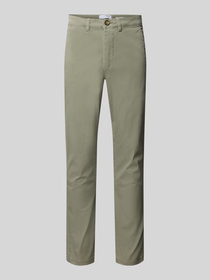 Selected slim fit chino van katoenmix model 'MILES' Kaki - 2