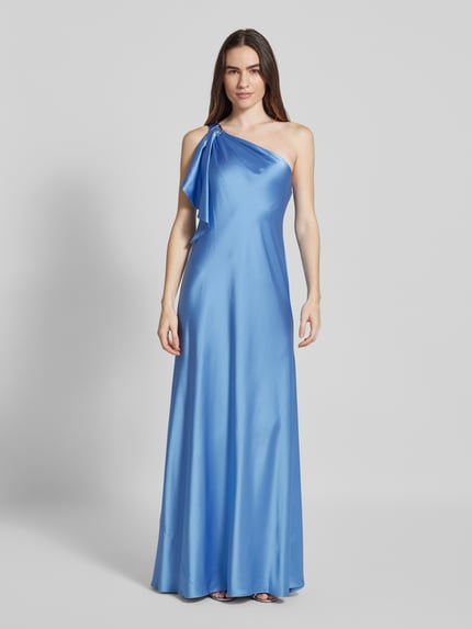 Lauren Ralph Lauren Avondjurk met one shoulder-band, model 'ELZIRA' Lichtblauw - 4