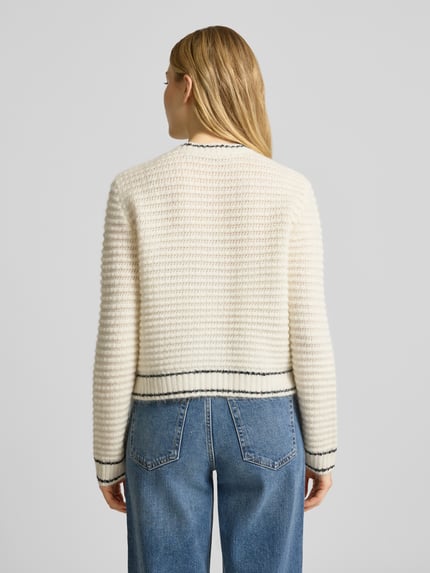 Gestuz Regular fit gebreid jack met wol model 'cleana' Beige - 5