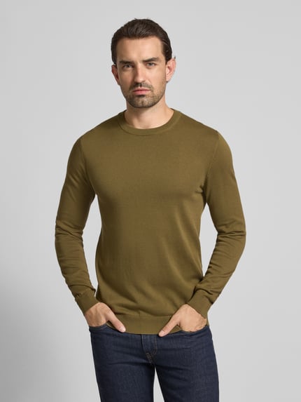 Casual Friday Strickpullover mit Rundhalsausschnitt Modell 'OSVALD' Oliv 4
