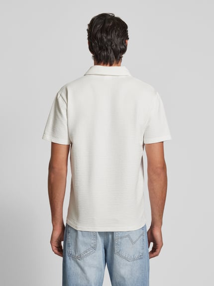 Selected Poloshirt mit kurzem Reißverschluss Modell 'SANDER' Offwhite 5