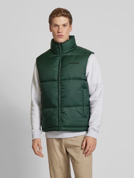 PEGADOR Steppweste mit Label-Stitching Dunkelgruen 4