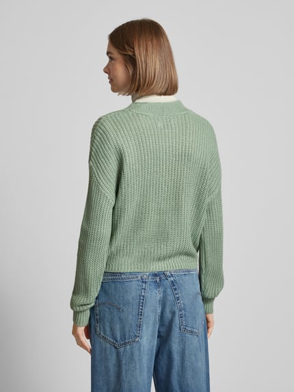ONLY Cropped Cardigan mit Knopfleiste Modell 'CAROL' Mint 5