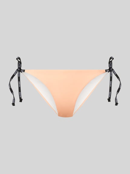 HUGO Bikini-Hose mit Schnürung und Label-Details Apricot 1