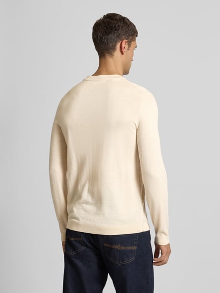 Selected Wollpullover mit Strukturmuster Modell 'TRAY' Sand 5