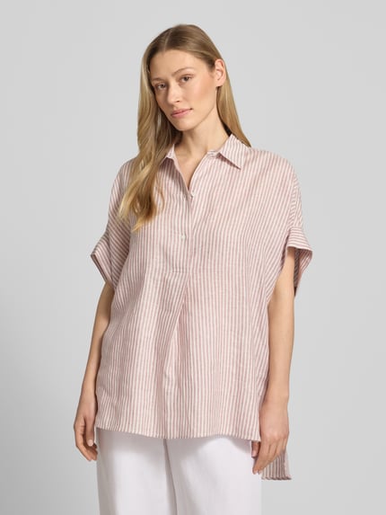 Weekend Max Mara Oversized Leinenbluse mit kurzem Arm Modell 'VERVE' Altrosa 4