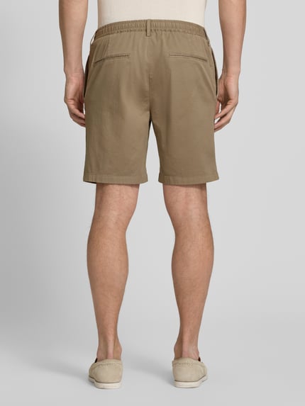 Profuomo Straight Fit Shorts mit Bundfalten Khaki 5
