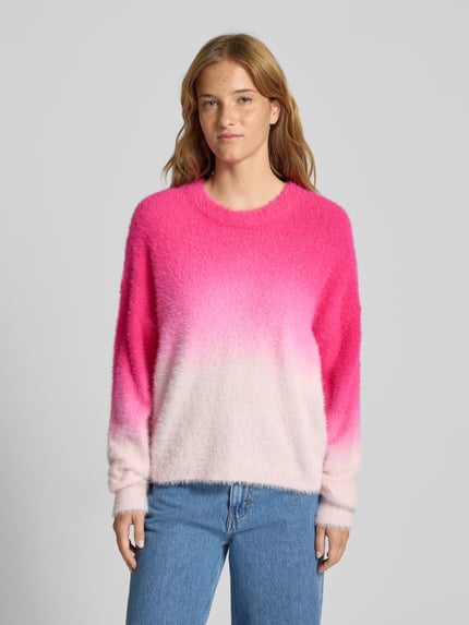 PIECES Loose Fit Strickpullover mit Farbverlauf Modell 'JALISA' Pink Melange 4