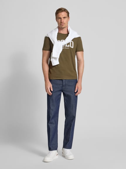 Polo Ralph Lauren Custom slim fit T-shirt met ronde hals Olijfgroen - 1