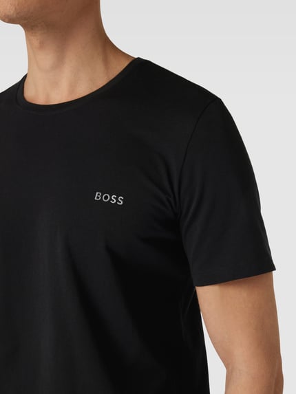 BOSS T-shirt met labelstitching Zwart - 3