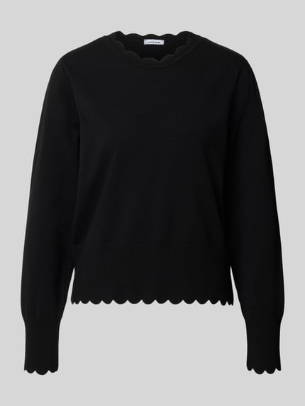 MORE & MORE Relaxed Fit Strickpullover aus Viskose-Mix Modell 'OKTOBER' Black 1