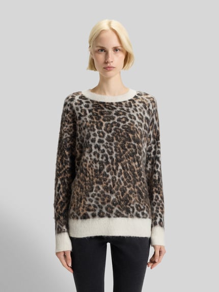 HUGO Loose Fit Strickpullover mit Alpaka-Anteil Modell 'SERATU' Hellbraun 4