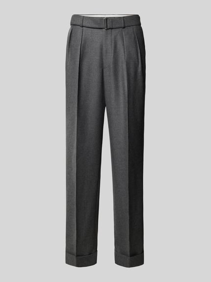 Regular Fit Bundfaltenhose aus Schurwolle mit Umschlag Shop The Look MANNEQUINE