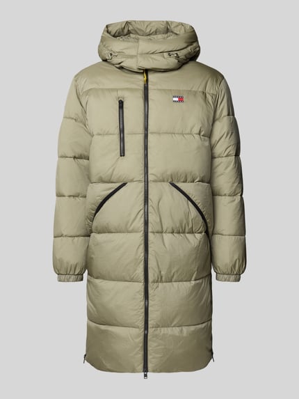 Tommy Jeans Regular fit gewatteerde lange jas met labelstitching, model 'VAIL' Olijfgroen - 2