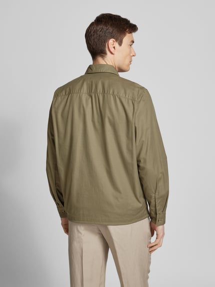 Marc O'Polo Loose Fit Overshirt aus Baumwoll-Leinen-Mix Oliv 5