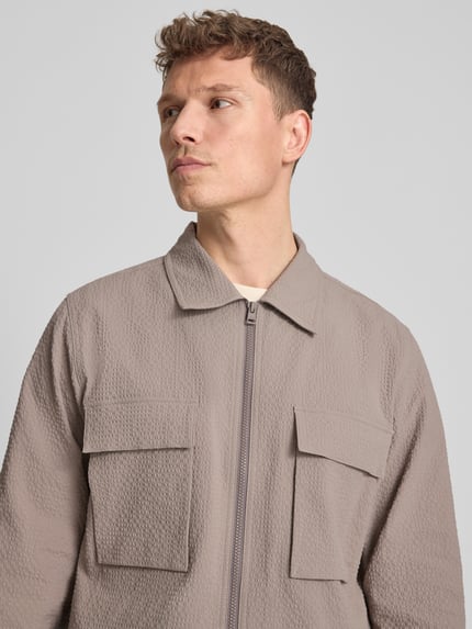 HUGO Kurtka overjacket z mieszanki bawełny Mondall w kroju regular fit „ESELIO” Jasnobrązowy 3
