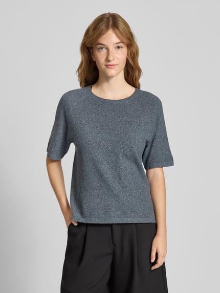 PIECES Regular Fit T-Shirt mit Raglanärmeln Modell 'BREE' Rauchblau Melange 4