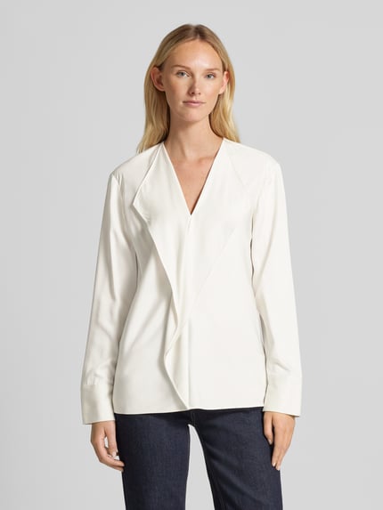Calvin Klein Womenswear Regular fit blouse met volants Offwhite - 4