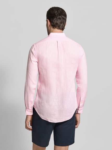Polo Ralph Lauren Koszula casualowa o kroju slim fit z czystego lnu Różowy 5