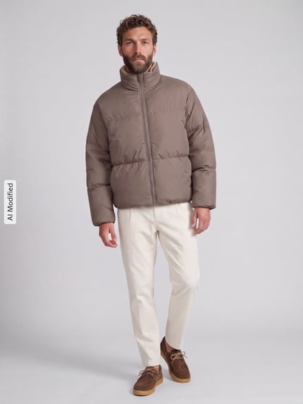 Levi's® Regular Fit Puffer Jacket mit verdeckter Kapuze Hellbraun 1