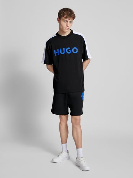 HUGO Blue NOWOŚĆ w P&C*: T-shirt z nadrukiem z logo Czarny 1