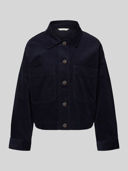 Tom Tailor Regular Fit Jeansjacke in Cord-Optik aus Baumwoll-Mix Dunkelblau 2