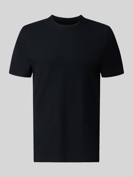 Productfoto, T-Shirt met ronde hals van MCNEAL, pure katoen, slim fit, zwarte kleur, lengte rug maat M 68 cm