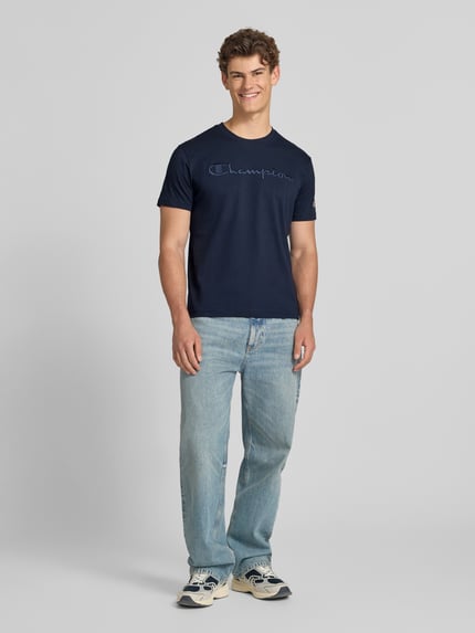 Champion T-Shirt mit Label-Stitching mit Rundhalsausschnitt Marine 1