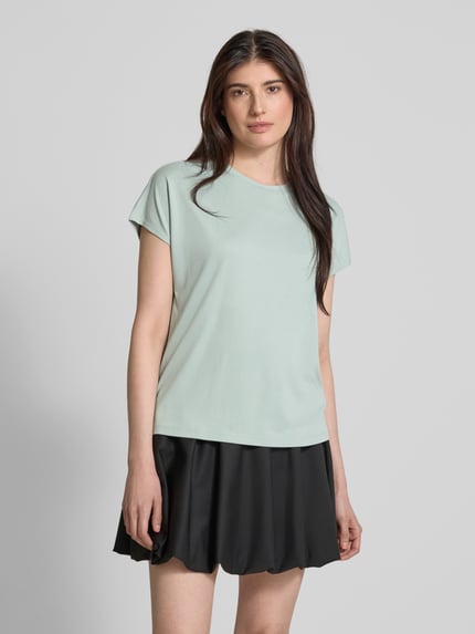 Jake*s Collection T-Shirt mit geripptem Rundhalsausschnitt Lagune 4