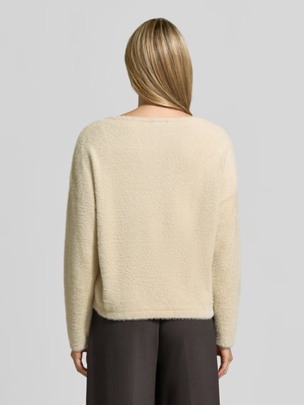 s.Oliver BLACK LABEL Regular fit pullover met viscose, Beige - 5