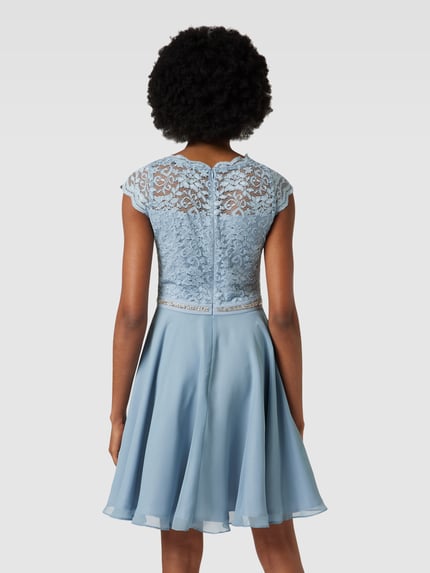 SWING Cocktailkleid mit Spitzenbesatz Hellblau 5