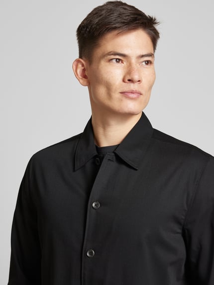 CK Calvin Klein Kurtka koszulowa z mieszanki wełny z listwą guzikową Czarny 3
