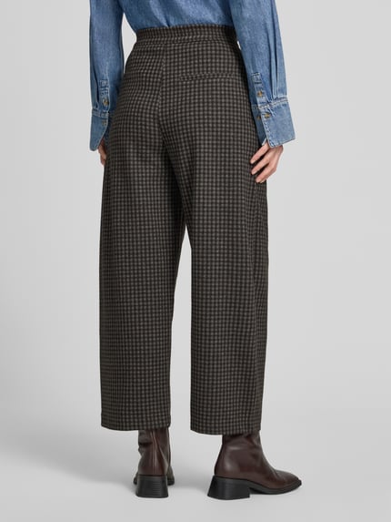 Jake*s Casual Wide Leg Stoffhose aus Viskose-Mix Dunkelgrau Melange 5