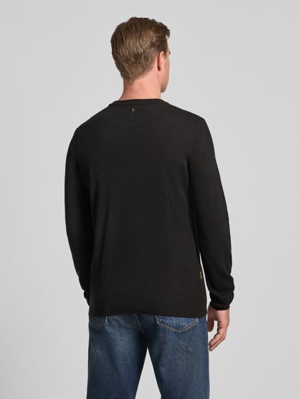 PME Legend Strickpullover mit Logo-Stitching Modell 'Ricecorn' Black 5