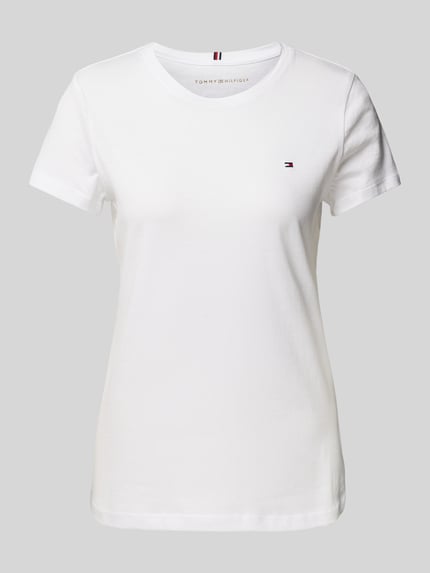 Tommy Hilfiger T-shirt van biologisch katoen met logoborduursel Wit - 2