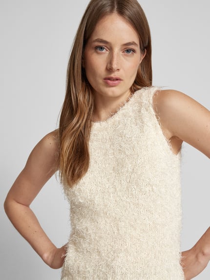 someday. Stricktop mit Fransen Modell 'Taulini' Beige 3