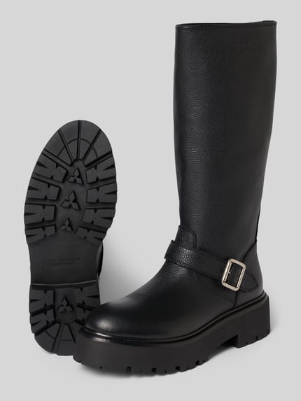 Copenhagen Stiefel aus Rindsnappa mit Schnallenriemen Black 4